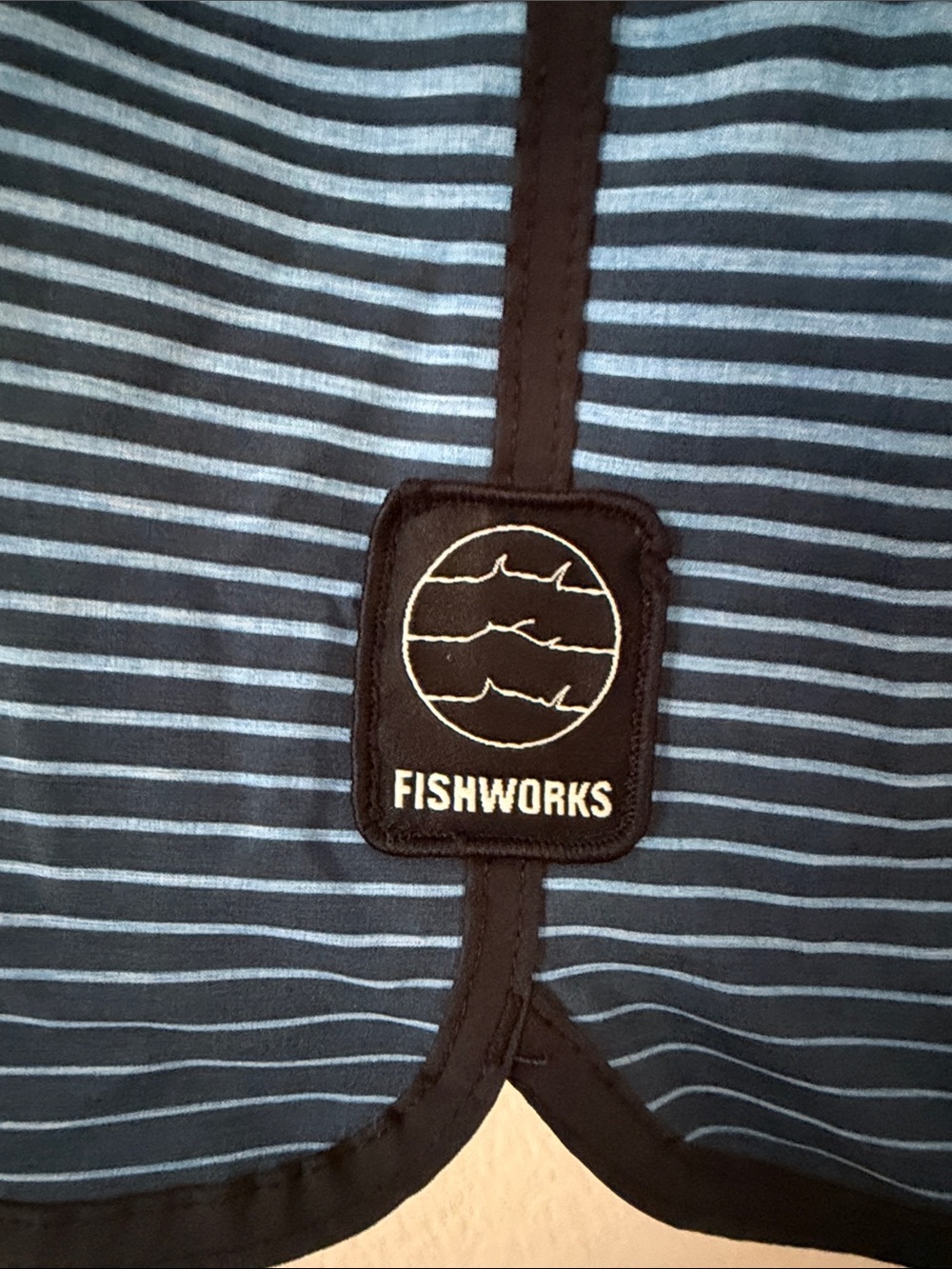 Fishworks Men's Two-Tone Blue Striped Board Shorts 36 - Picture 2 of 7
